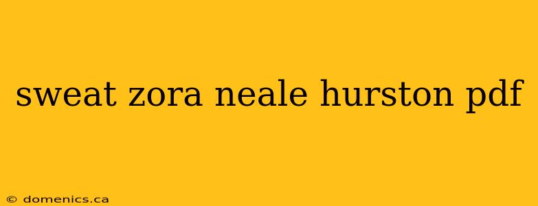 sweat zora neale hurston pdf