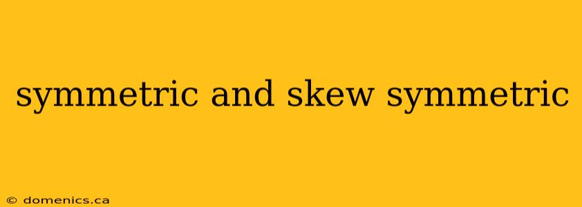 symmetric and skew symmetric