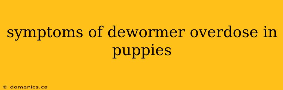 symptoms of dewormer overdose in puppies