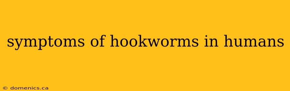 symptoms of hookworms in humans