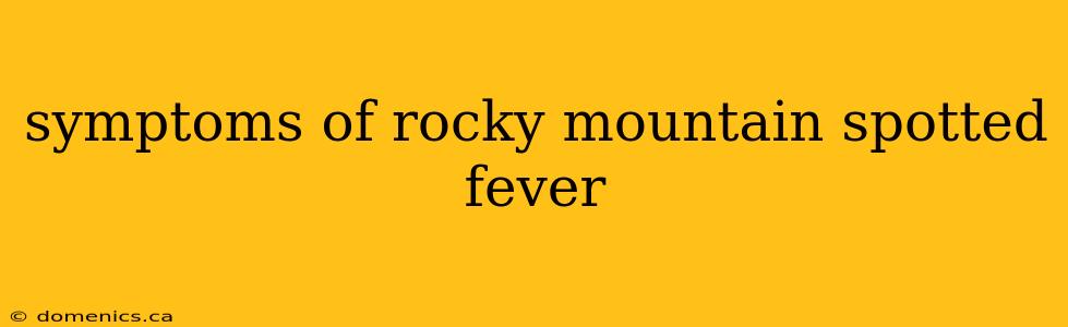 symptoms of rocky mountain spotted fever