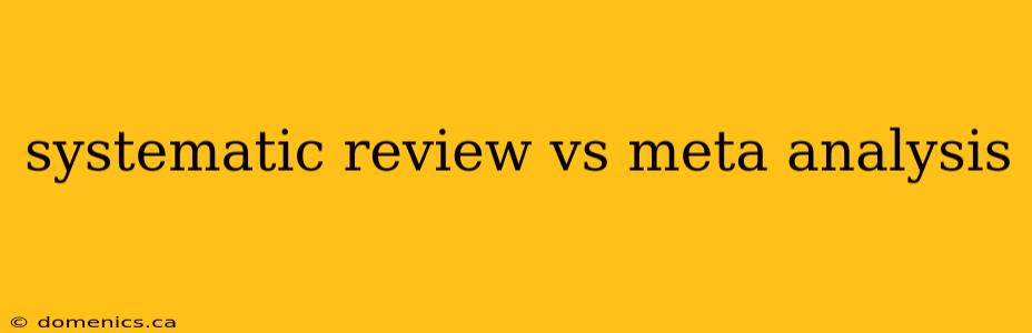 systematic review vs meta analysis