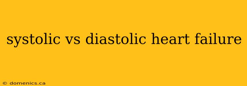 systolic vs diastolic heart failure