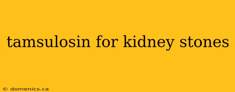 tamsulosin for kidney stones