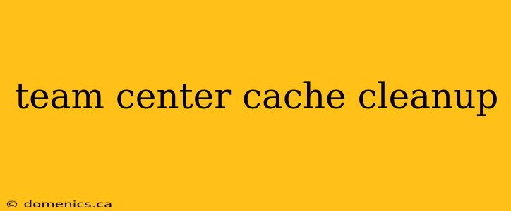 team center cache cleanup