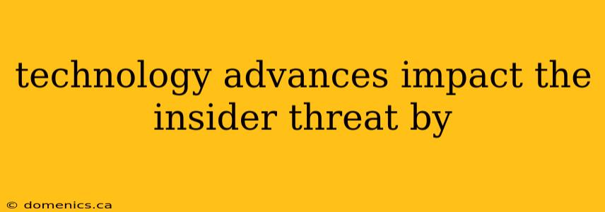 technology advances impact the insider threat by