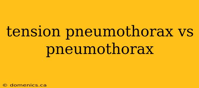 tension pneumothorax vs pneumothorax