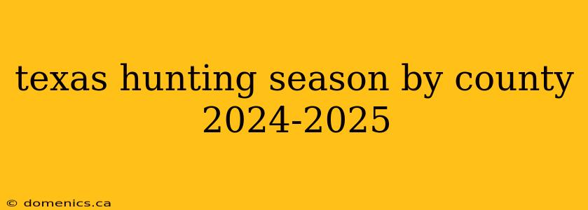 texas hunting season by county 2024-2025