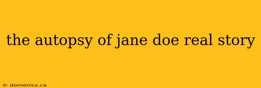 the autopsy of jane doe real story