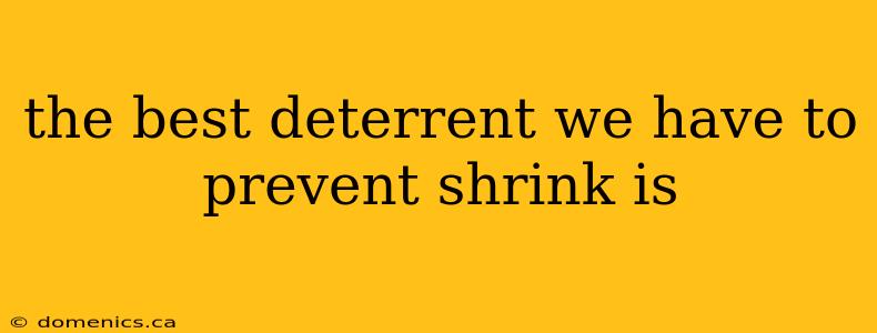 the best deterrent we have to prevent shrink is