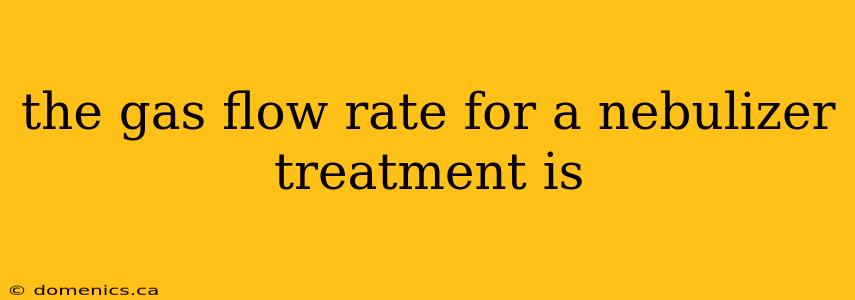 the gas flow rate for a nebulizer treatment is