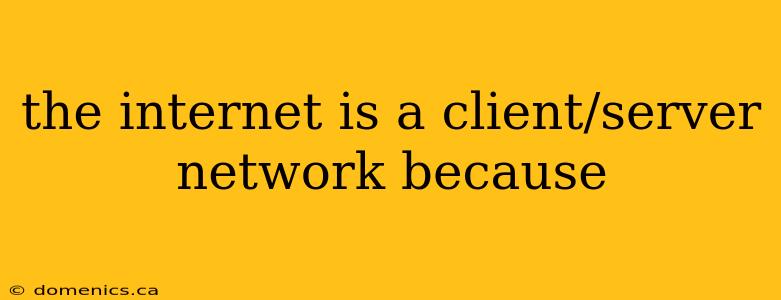 the internet is a client/server network because
