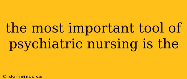 the most important tool of psychiatric nursing is the