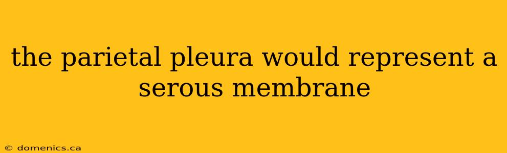 the parietal pleura would represent a serous membrane