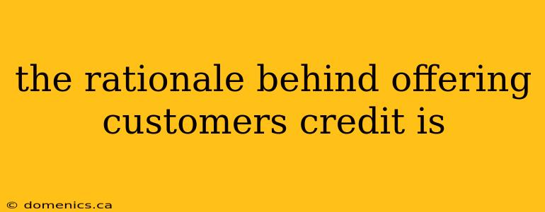 the rationale behind offering customers credit is