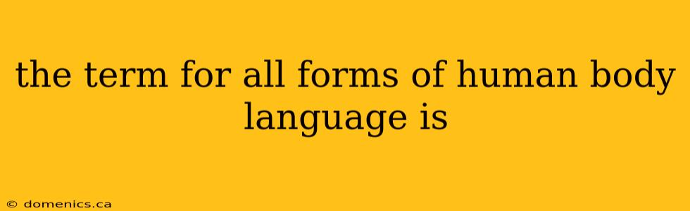 the term for all forms of human body language is