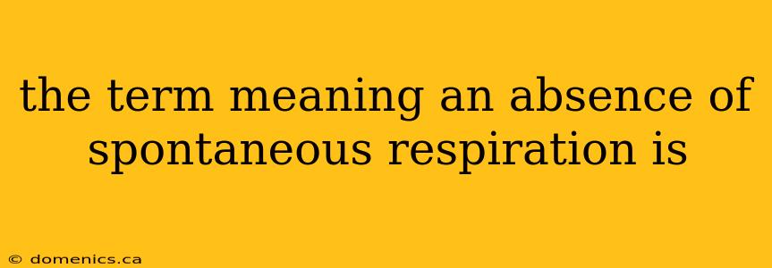 the term meaning an absence of spontaneous respiration is