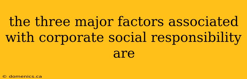 the three major factors associated with corporate social responsibility are