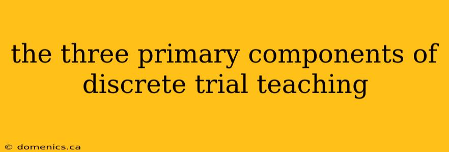 the three primary components of discrete trial teaching