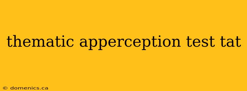 thematic apperception test tat