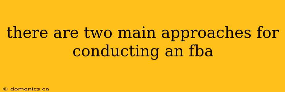 there are two main approaches for conducting an fba