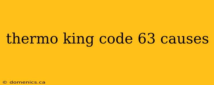 thermo king code 63 causes