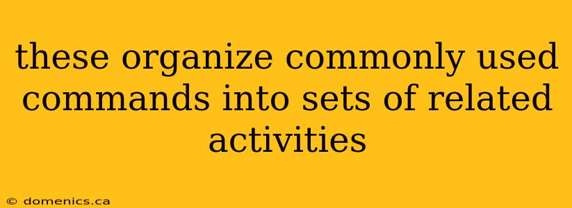 these organize commonly used commands into sets of related activities