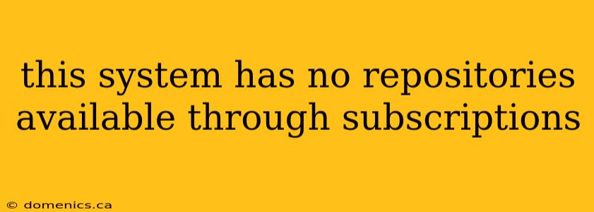 this system has no repositories available through subscriptions