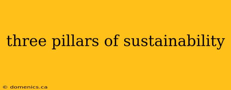 three pillars of sustainability