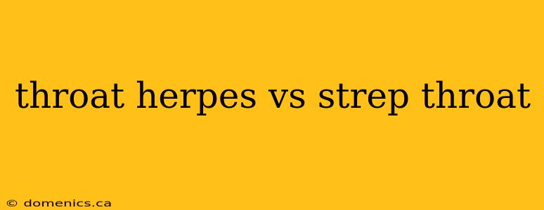 throat herpes vs strep throat