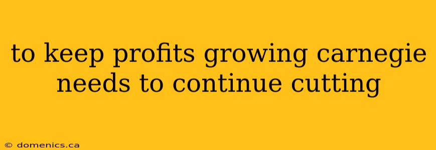 to keep profits growing carnegie needs to continue cutting