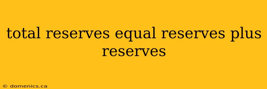 total reserves equal reserves plus reserves