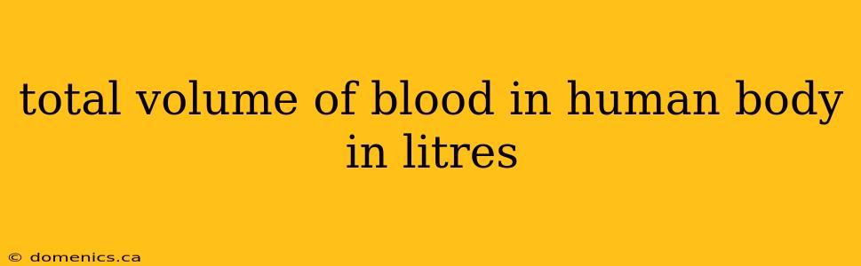 total volume of blood in human body in litres