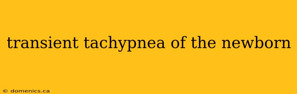 transient tachypnea of the newborn