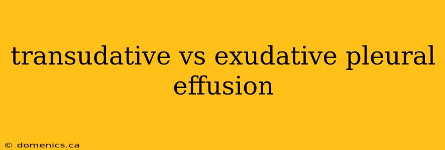 transudative vs exudative pleural effusion