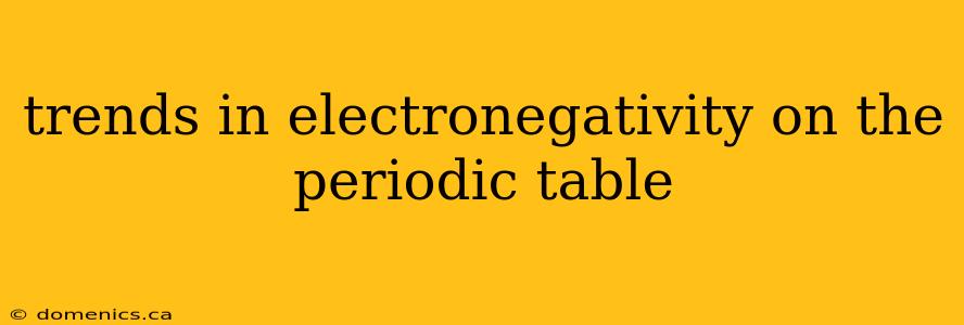 trends in electronegativity on the periodic table