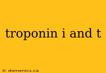 troponin i and t