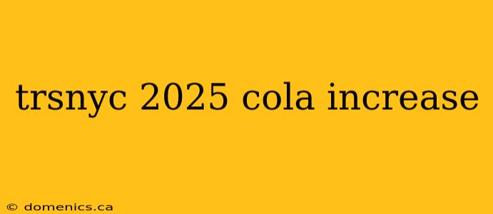 trsnyc 2025 cola increase