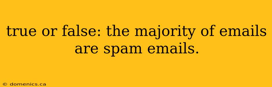 true or false: the majority of emails are spam emails.