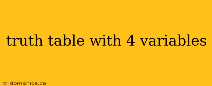 truth table with 4 variables