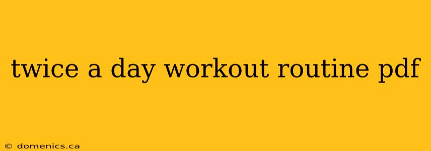 twice a day workout routine pdf