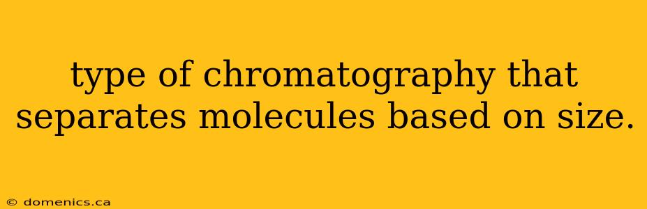 type of chromatography that separates molecules based on size.