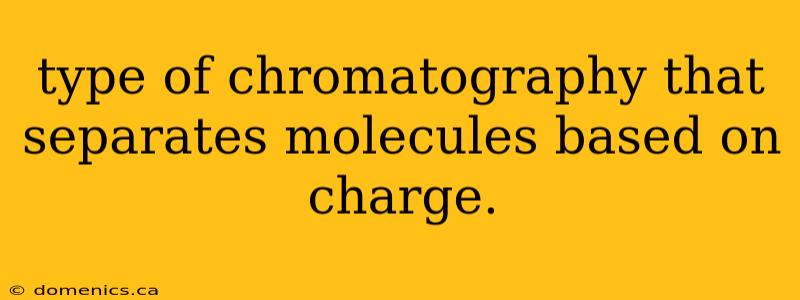 type of chromatography that separates molecules based on charge.