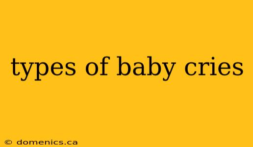 types of baby cries