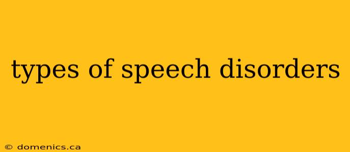 types of speech disorders