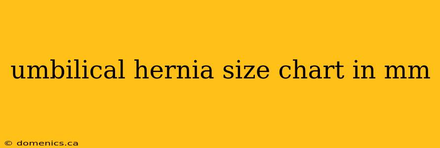 umbilical hernia size chart in mm