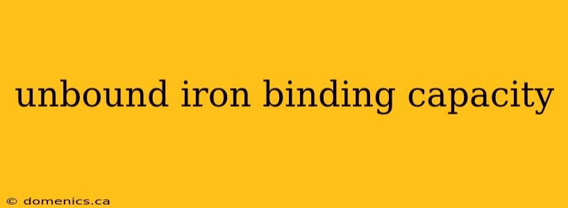 unbound iron binding capacity