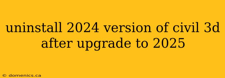 uninstall 2024 version of civil 3d after upgrade to 2025