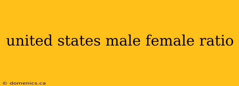 united states male female ratio