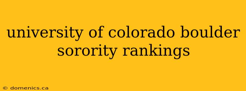 university of colorado boulder sorority rankings